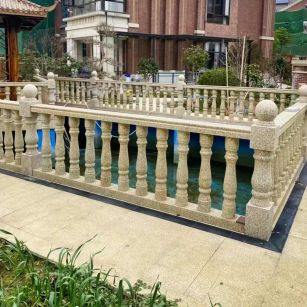 平顶山黄金麻花岗岩石材栏杆，扶手，将军柱，花瓶柱