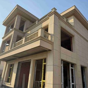 平顶山 黄金麻花岗岩石材荔枝面外墙干挂效果展示