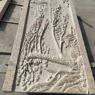 平顶山 黄金麻雕刻板浮雕迎客松