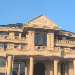 平顶山黄金麻别墅外墙干挂石材效果示例