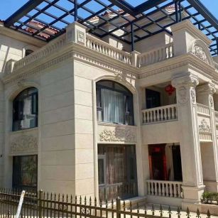 平顶山 黄金麻花岗岩荔枝面别墅外墙干挂