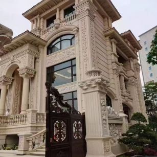 平顶山 黄金麻花岗岩别墅外墙干挂效果展示