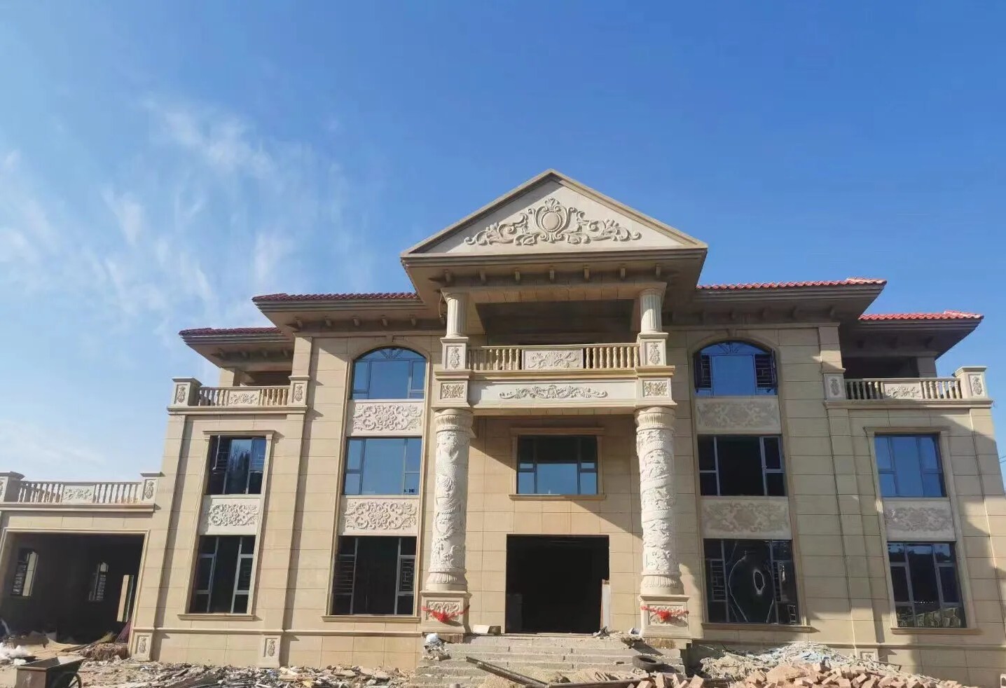 平顶山 黄金麻花岗岩别墅外墙干挂